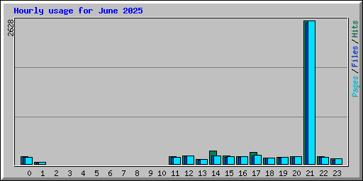 Hourly usage for June 2025