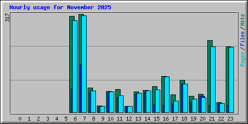 Hourly usage for November 2025